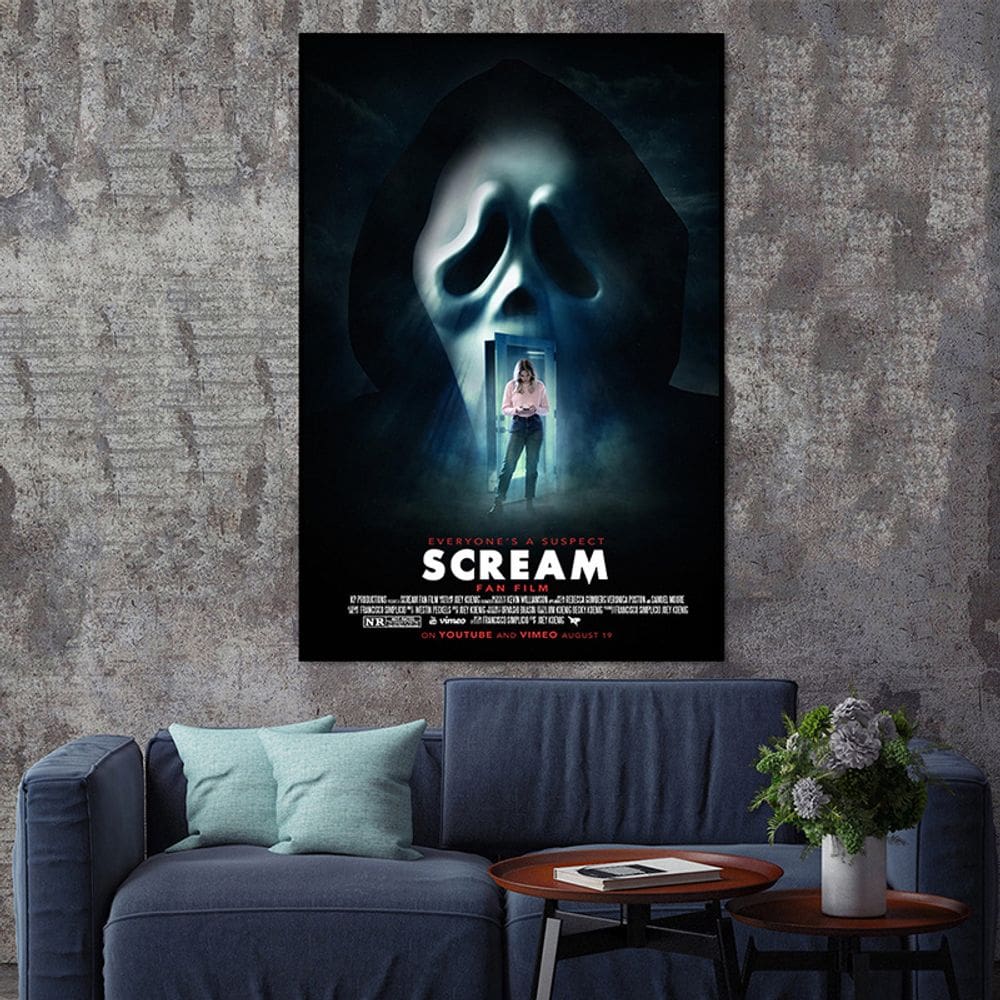 Pôster, pintura em tela, filme de terror, Scream, Ghostface, 40x60cm