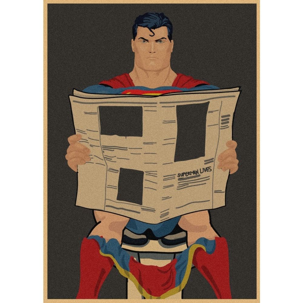 Pôster com pintura em papel Funny Retro Comic Hero 30x42cm