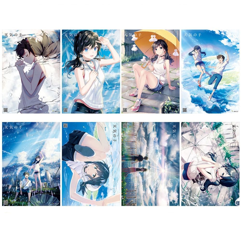 Conjunto de pôsteres Weathering With You Anime 8 unidades 20x30cm