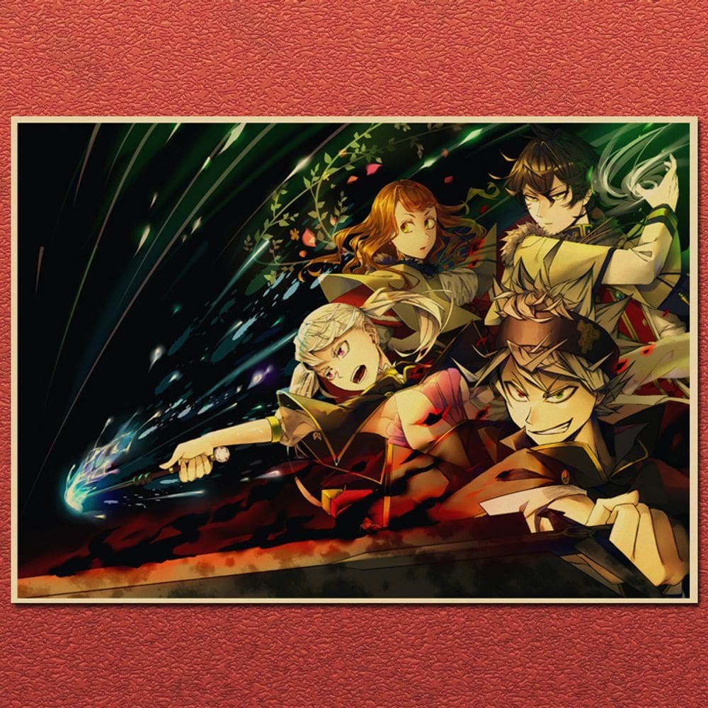 Pôster Black Clover Anime Asta e personagens 42x30cm
