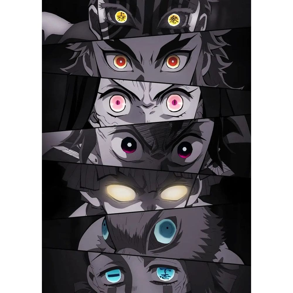 Pôster Demon Slayer Eye Art 40x60cm Impressão em tela sem moldura