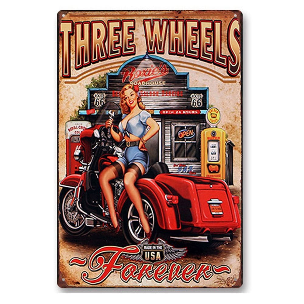 Pôster de pintura em ferro Retro Vintage Motorcycle 20x30cm