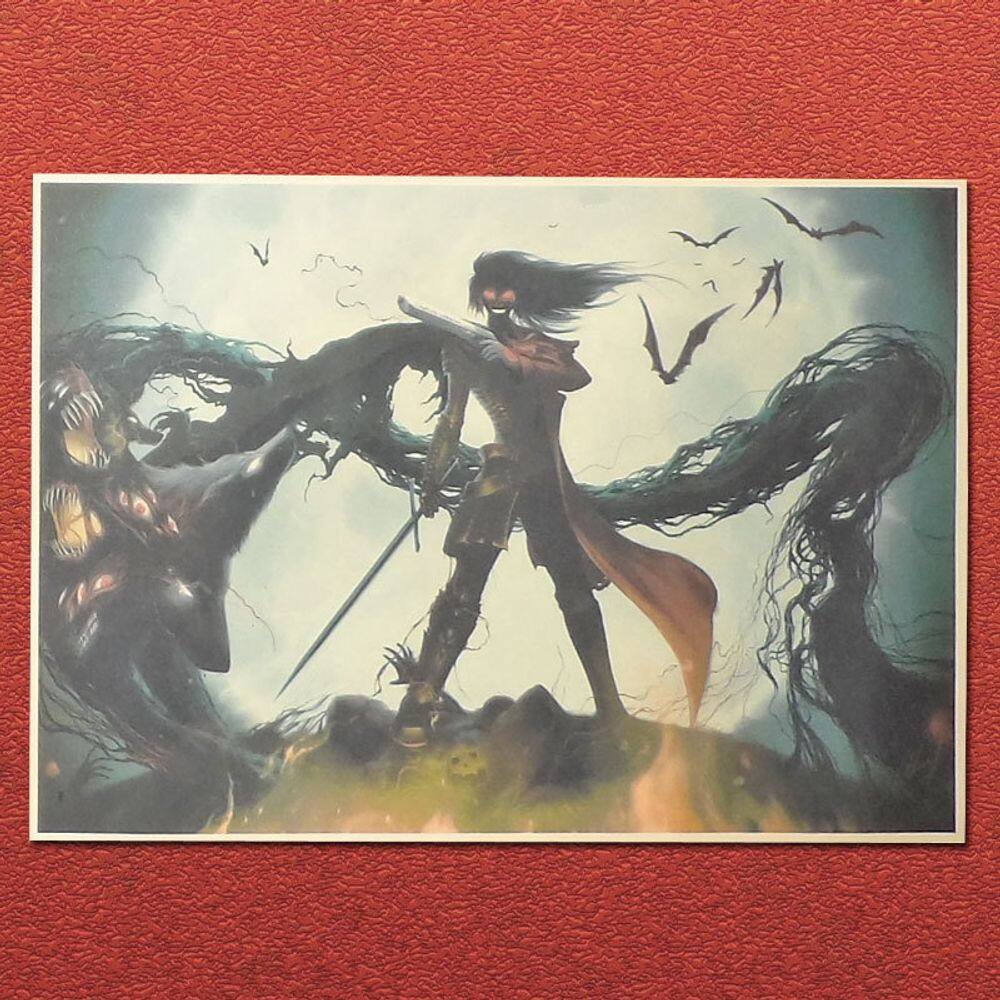 Pôster Hellsing Anime Alucard Dark Visual Art 42x30cm