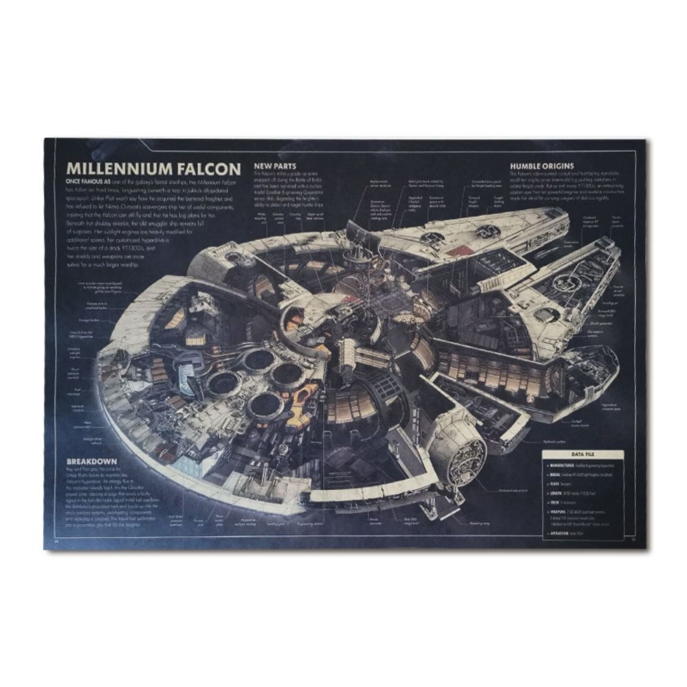 Pôster com pintura retrô Sci-Fi Starship 51,5x36cm