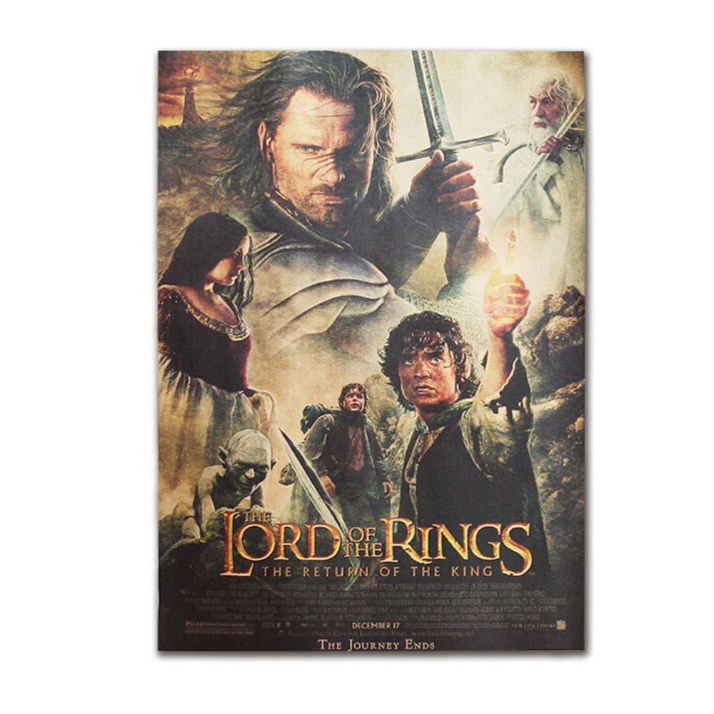 Pintura em cartaz O Senhor dos Anéis Retro 51,5x36cm