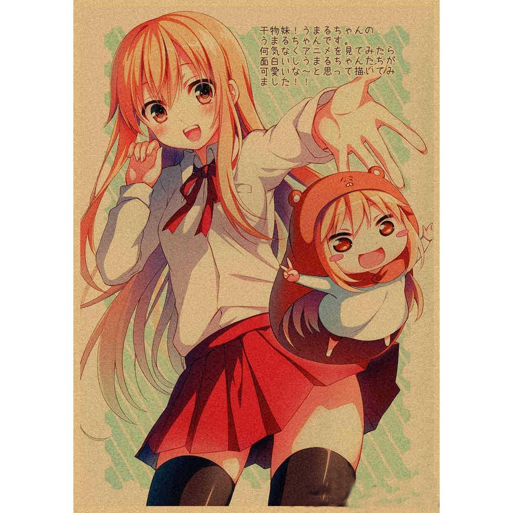 Pôster Himouto! Papel Kraft vintage Umaru-chan 10x40cm