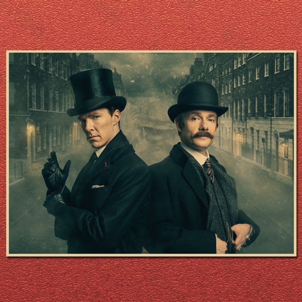 Pintura em pôster Sherlock Classic TV Wall Art 15x40cm