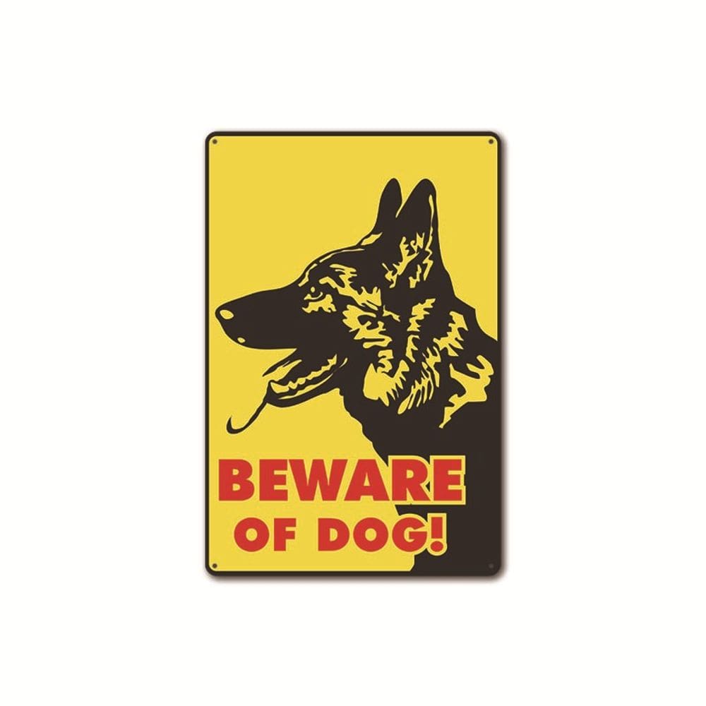 Sign Vintage Wall Art Beware of Dog Metal Tin 20x30cm