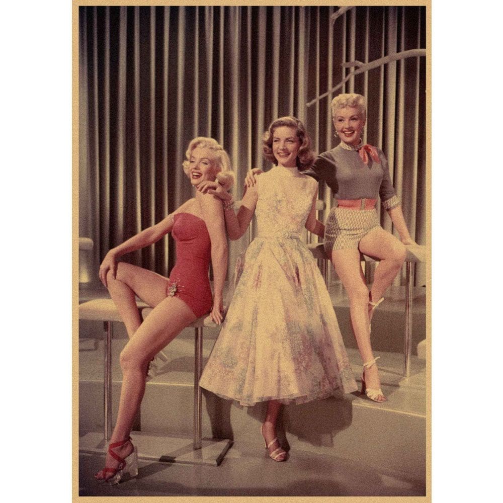 Pôster com pintura em papel vintage de Marilyn Monroe 30x42cm