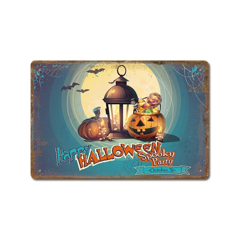 Decoração de parede, pintura em ferro, vintage, festa assustadora de Halloween
