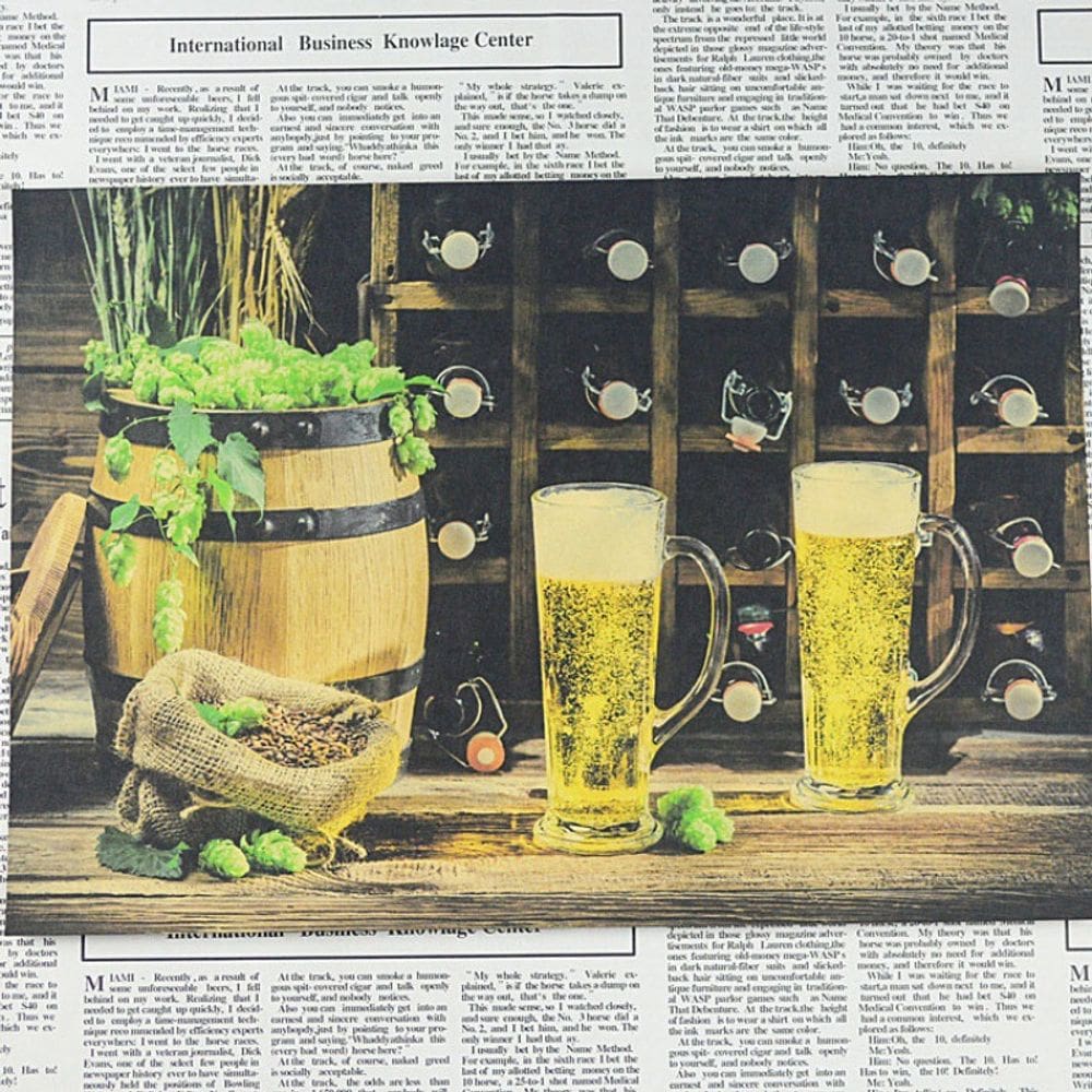 Poster Beer Drink Vintage Bar Wall Art 30x42cm