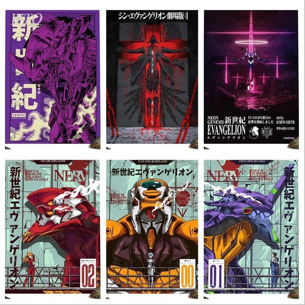 Conjunto de pintura de pôster EVA Anime Wall Art 40x60cm (6 unidades)