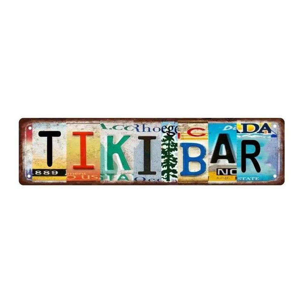 Placa de parede vintage Tiki Bar Iron Painting para decoração de bar doméstico