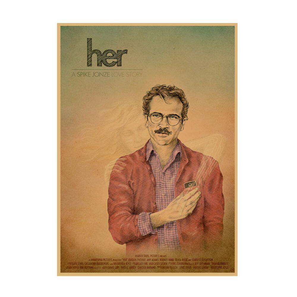 Pôster Painting Retro Kraft Paper Her Movie 29,7x42cm