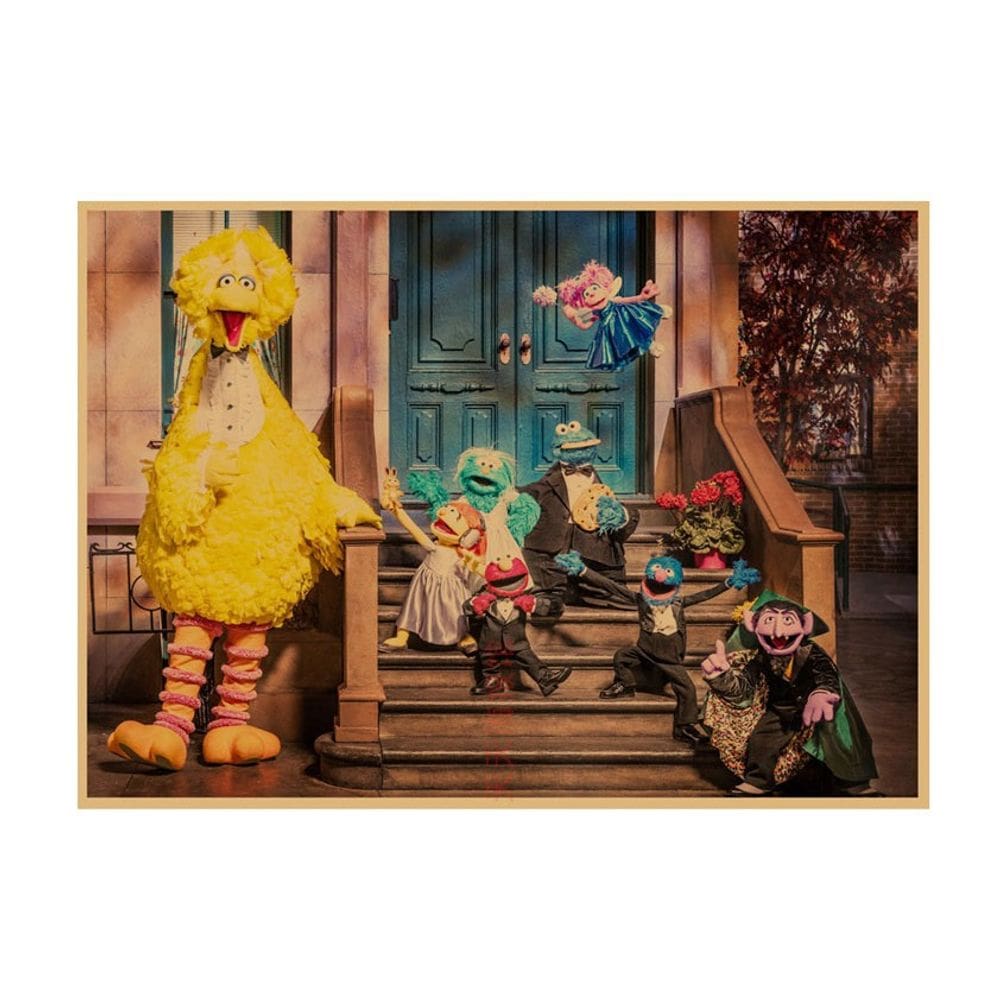 Pôster pintando Sesame Street Vintage em papel 29,7x42cm
