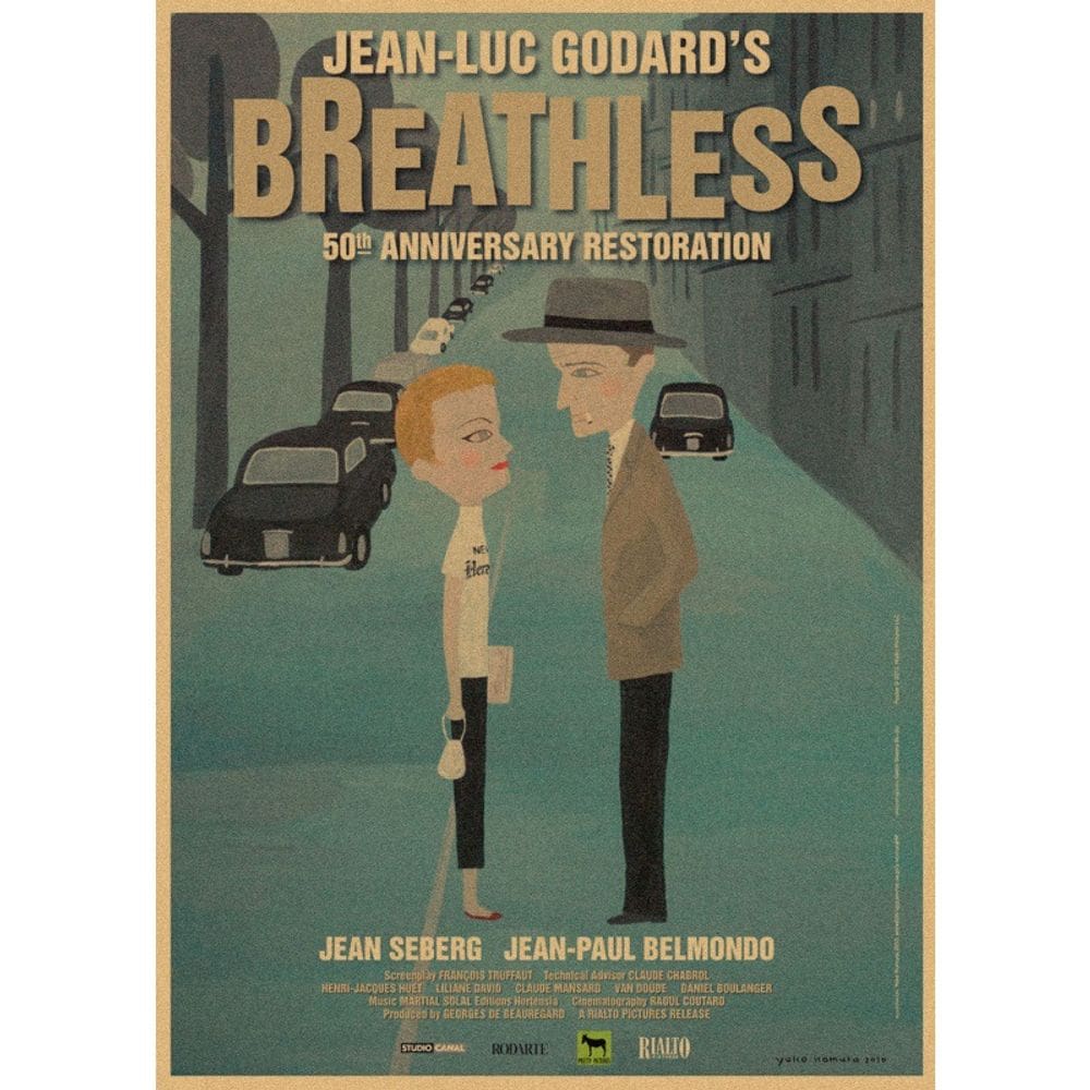 Pôster com pintura sem fôlego, filme vintage, papel de 29,7 x 42 cm