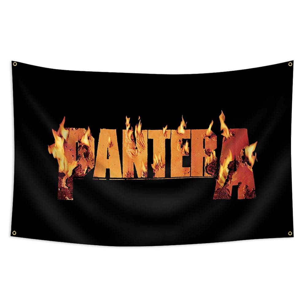 Tapeçaria para pendurar na parede com logotipo Pantera Bold Flames 100x150cm