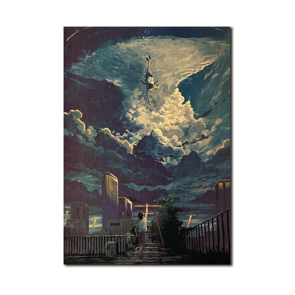 Pôster Weathering With You, papel vintage retrô de 51,5x36cm