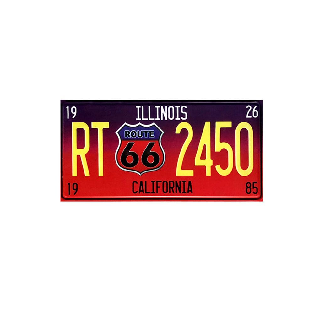 Decoração de parede Vintage Route 66 Iron Painting 30x15 cm