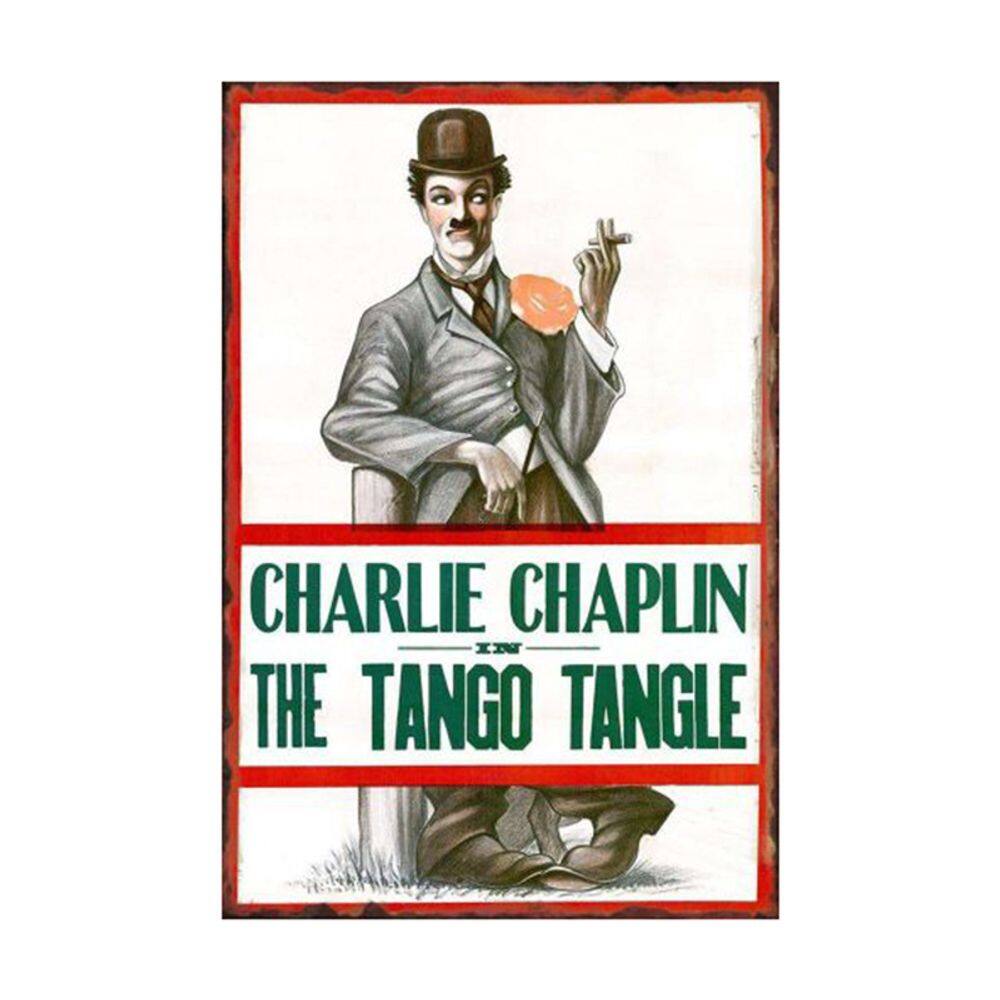 Pôster vintage Charlie Chaplin The Tango Tangle Movie 20x30cm