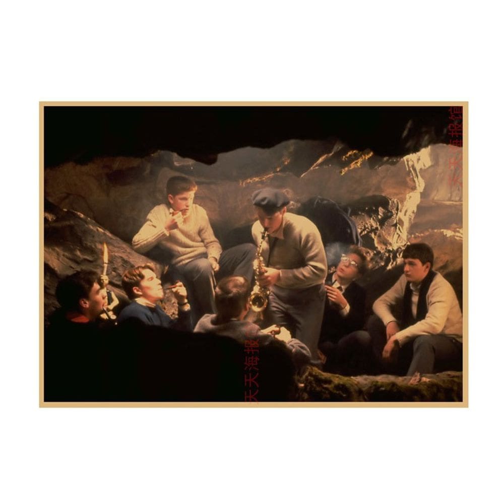 Pôster com pintura em papel vintage da Sociedade dos Poetas Mortos de 29,7 x 42 cm