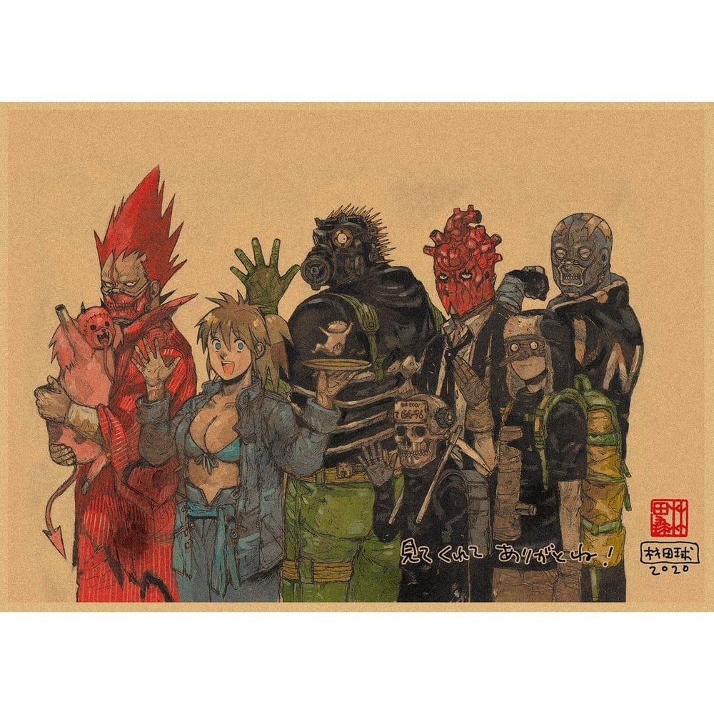 Pôster com pintura em papel Dorohedoro Vintage Anime 29.7x42cm