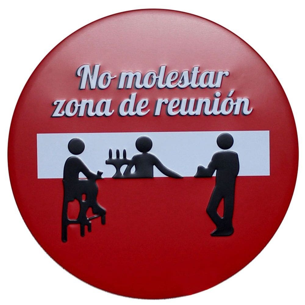 Placa de parede de ferro Vintage No Molestar Meeting Zone 30x30cm