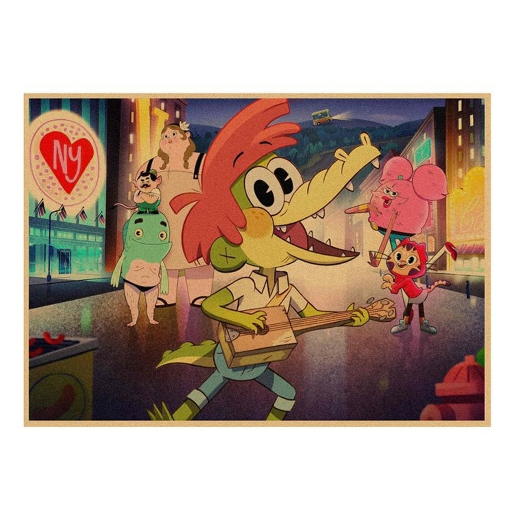 Pôster de desenho animado retrô Arlo the Alligator Boy 29,7x42cm