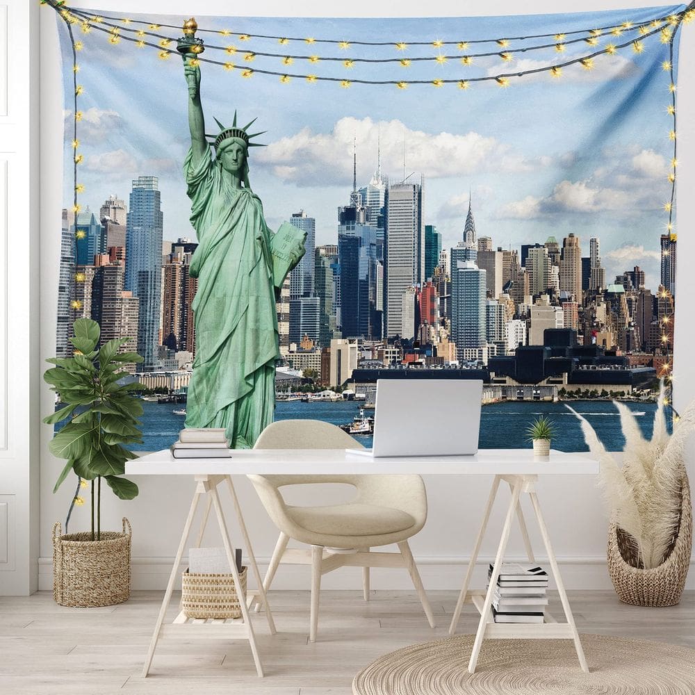 Tapeçaria pendurada na parede Estátua da Liberdade em Nova York 100x150cm