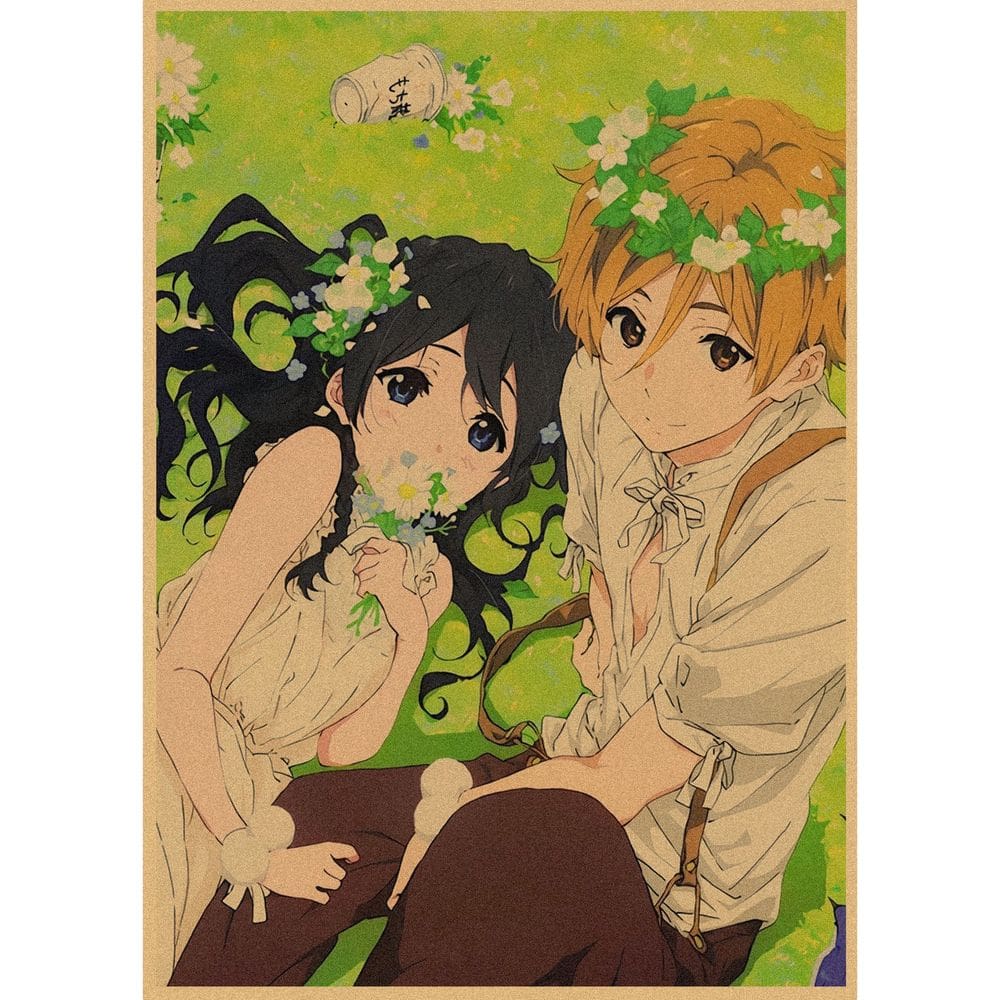 Pôster pintando papel kraft retrô Tamako Love Story Anime