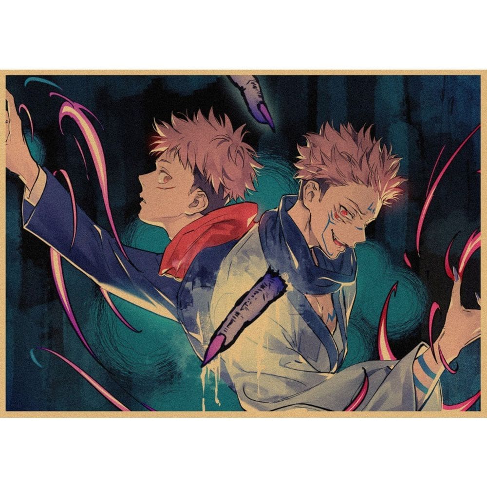 Pôster Pintura Jujutsu Kaisen Yuji Sukuna 30x42cm Papel
