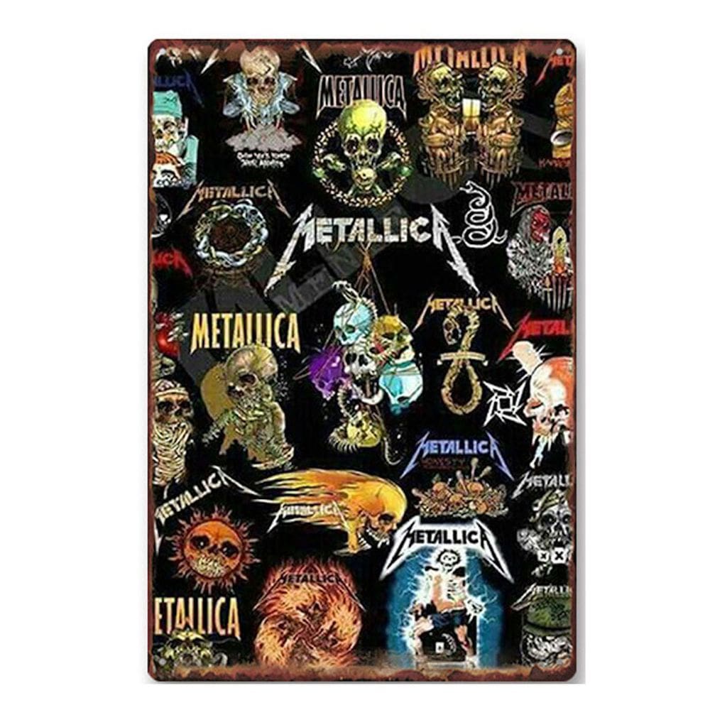 Decoração de parede, pintura em ferro, metal, estanho, cartaz, banda de rock