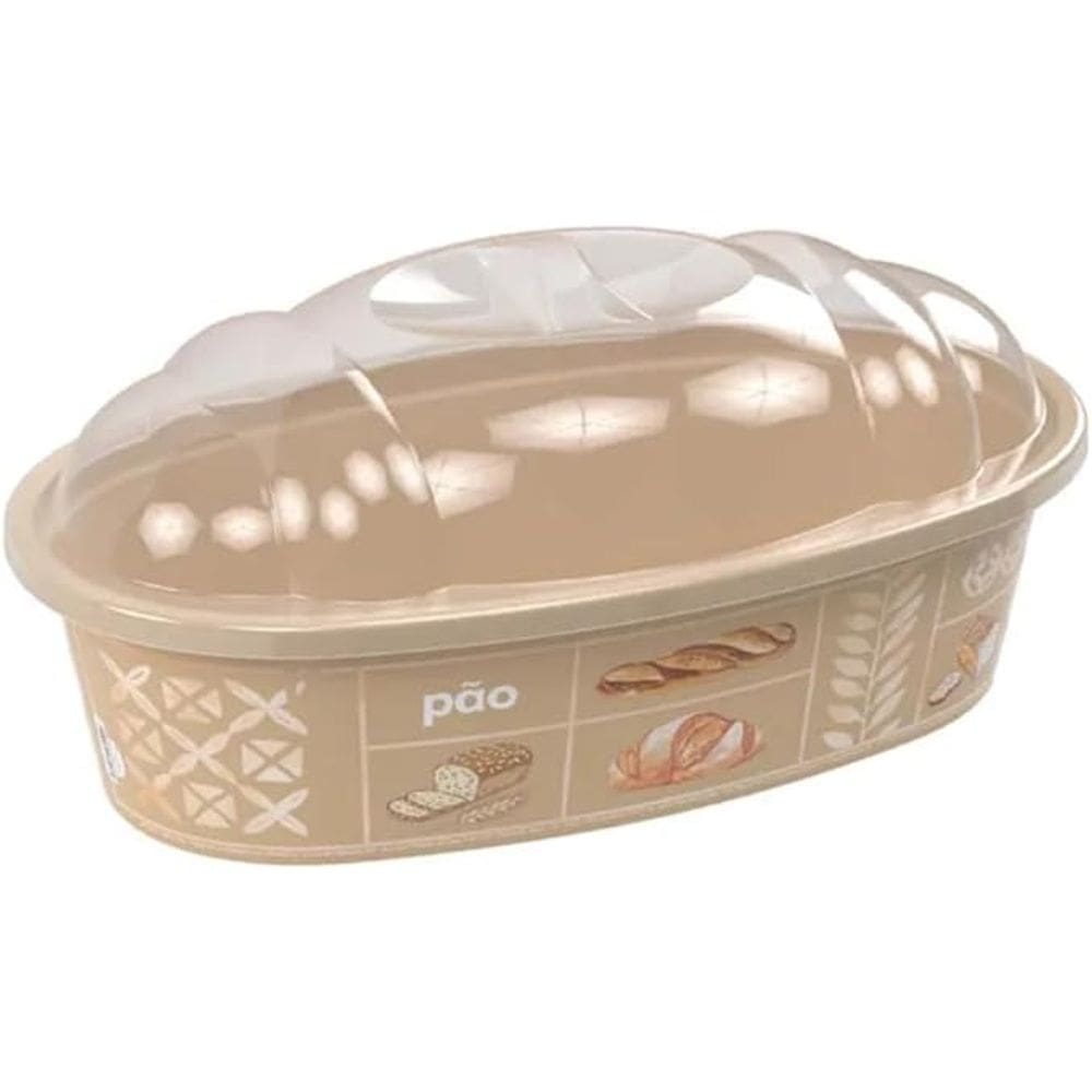 Serve Pao Com Tampa 4,8 Litros Decorado Café Da Manha Retro - Plasutil