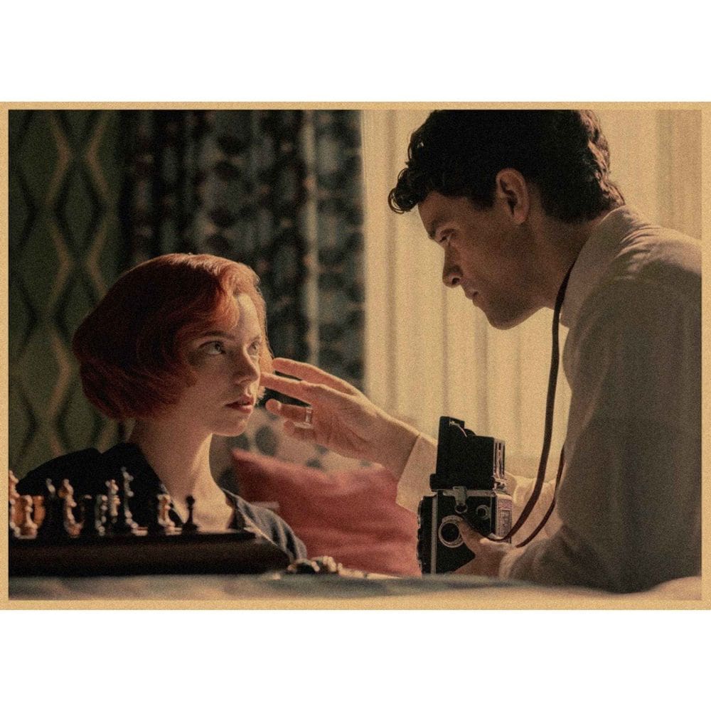 Pôster, pintura, impressão artística, The Queen`s Gambit Retro, 29,7x42cm