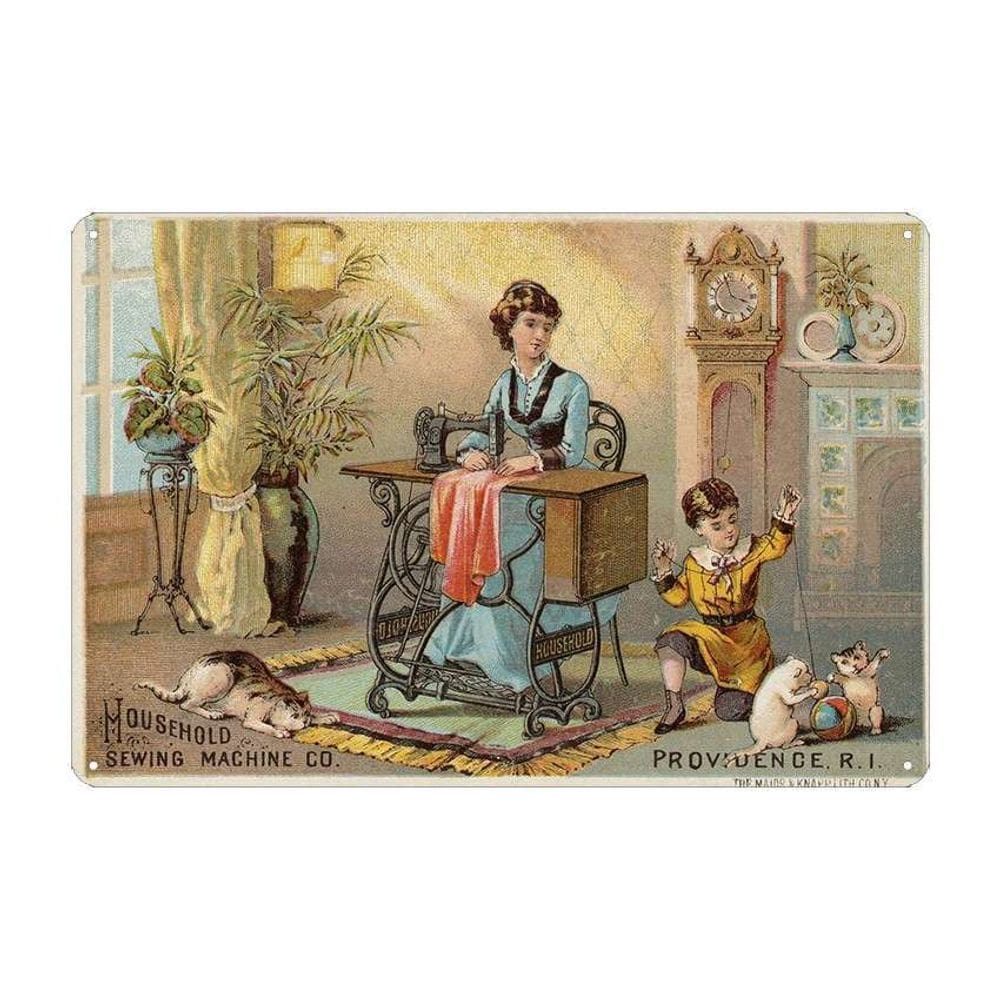 Poster para decoração de parede, máquina de costura vintage, ferro, 20x30cm