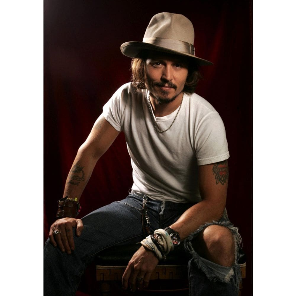 Pôster, pintura, arte de parede, retrato de Johnny Depp, 30x42cm