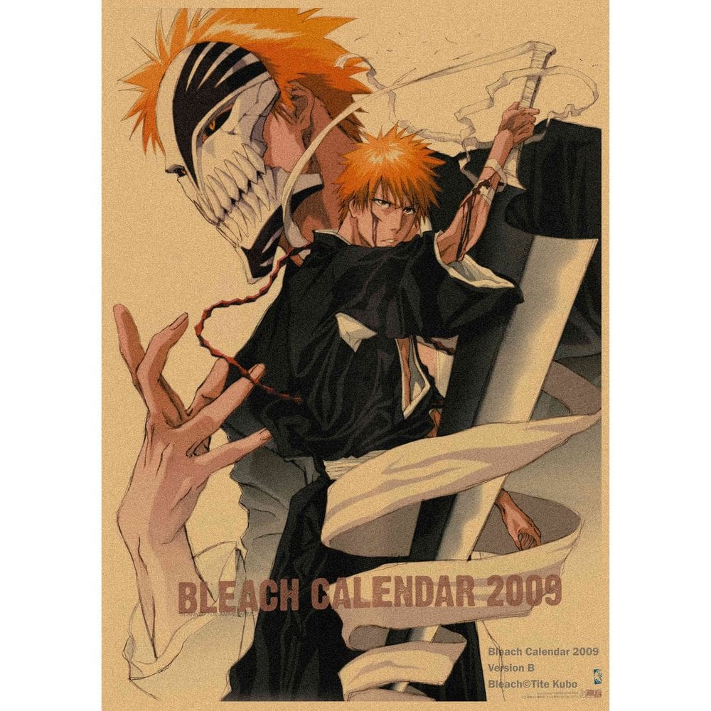 Pôster com pintura em papel Bleach Ichigo Retro Anime 29.7x42cm