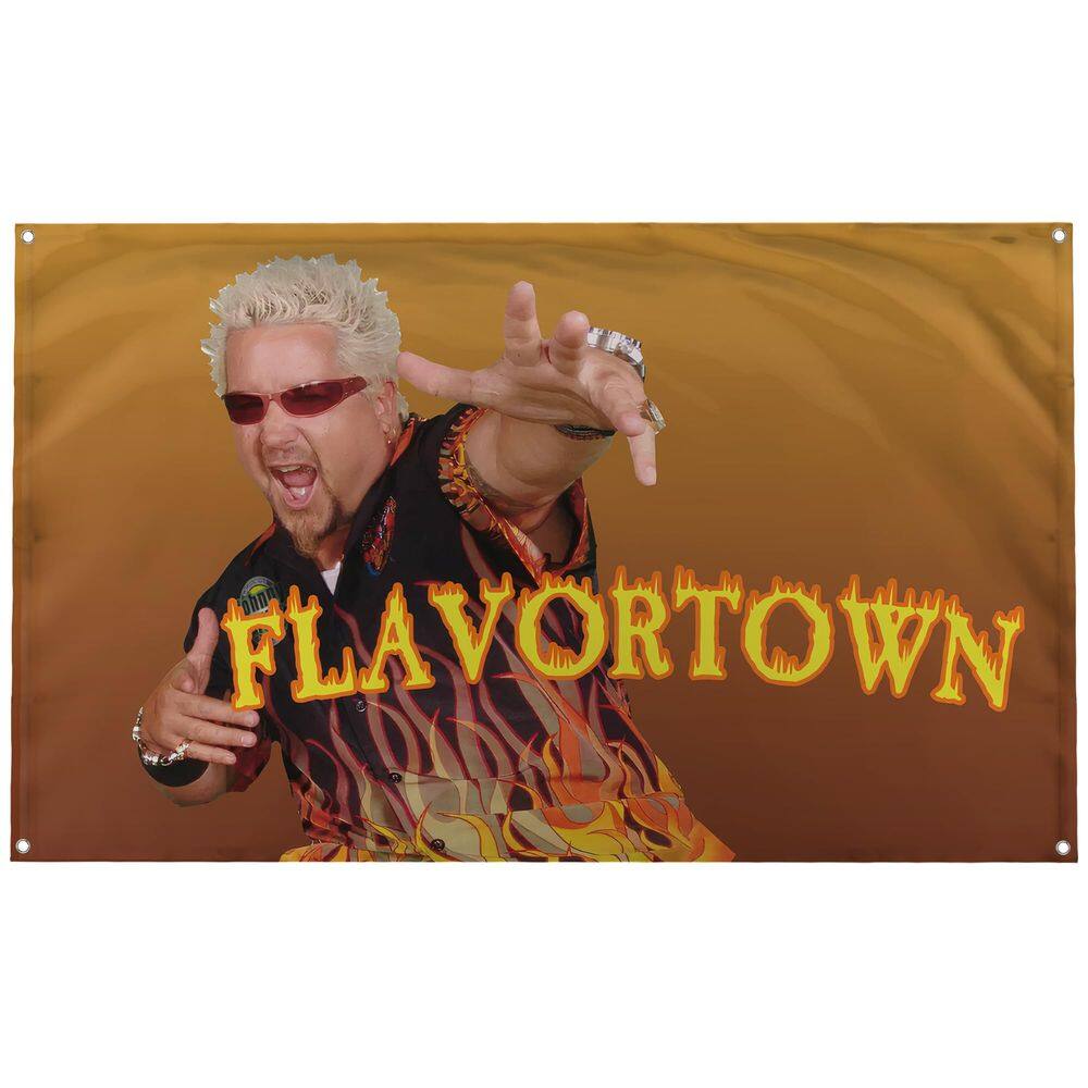 Bandeira Decorativa Banger Flags Guy Fieri Flavortown 91x152 cm