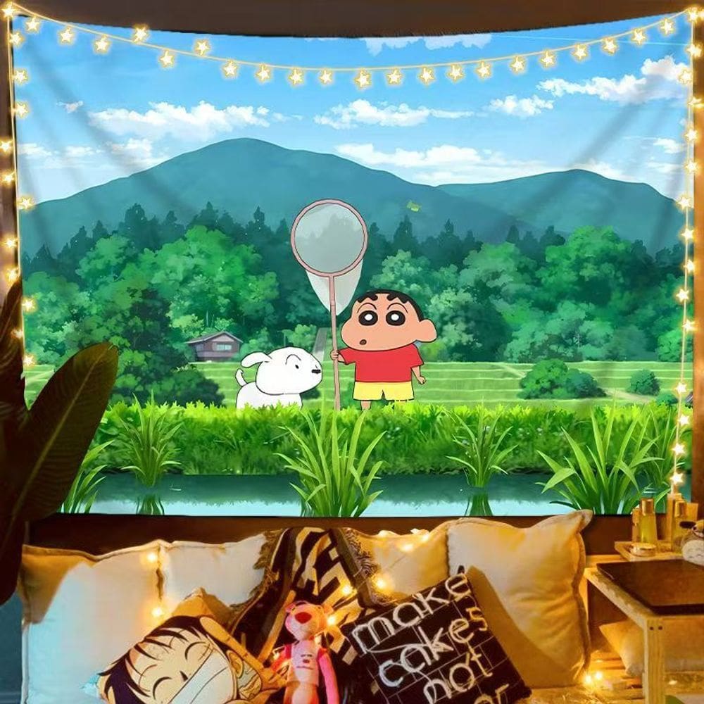 Tapeçaria para pendurar na parede Shin-chan Playful Scene 100x150cm