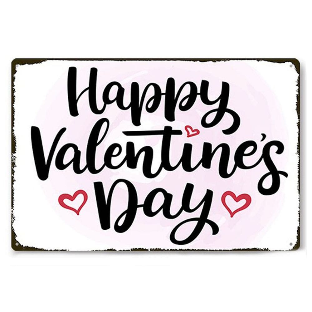 Decoração de parede Pintura em ferro Feliz Dia dos Namorados 20x30cm
