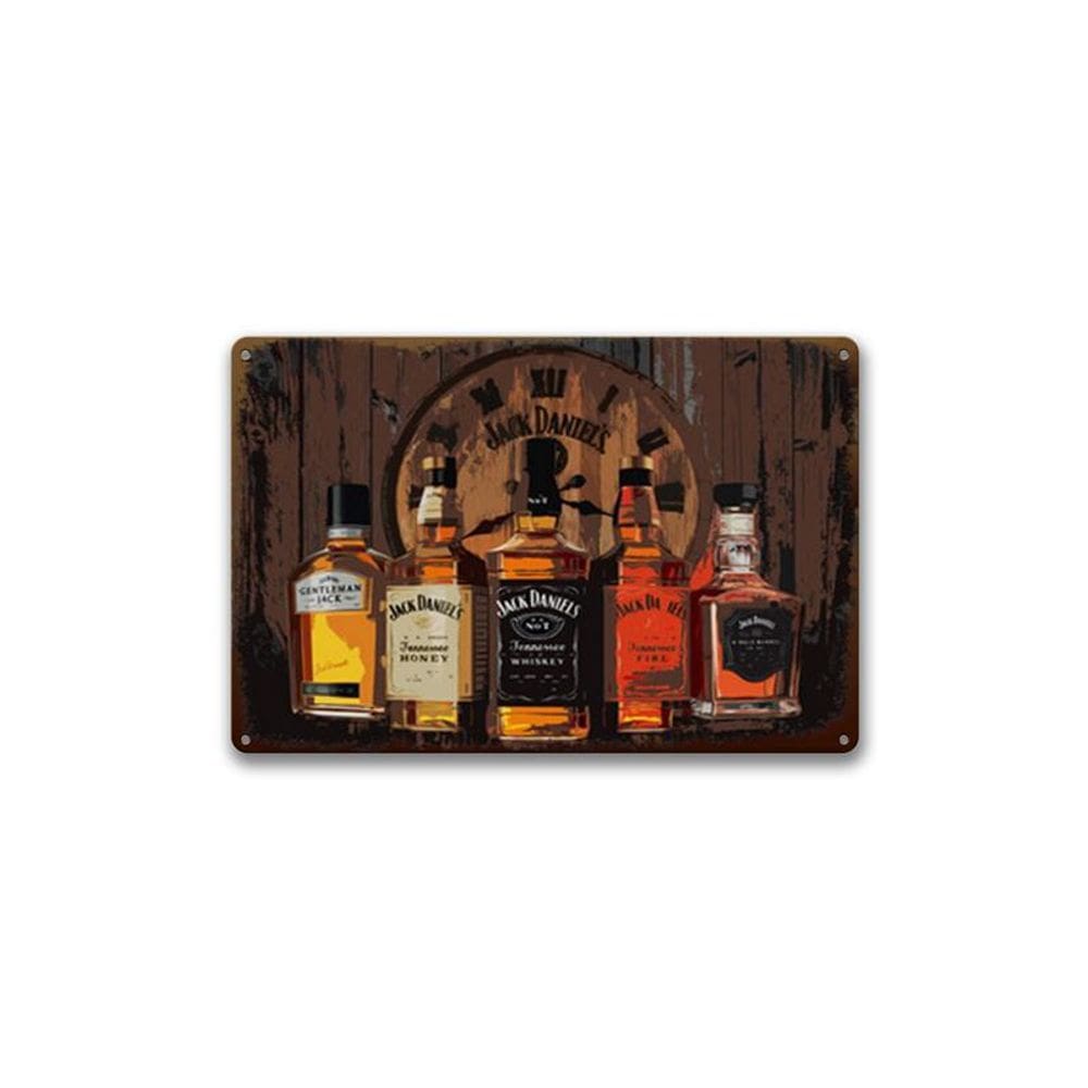 Decoração de parede com placa de metal Jack Daniel`s Whisky 20x30cm Iron