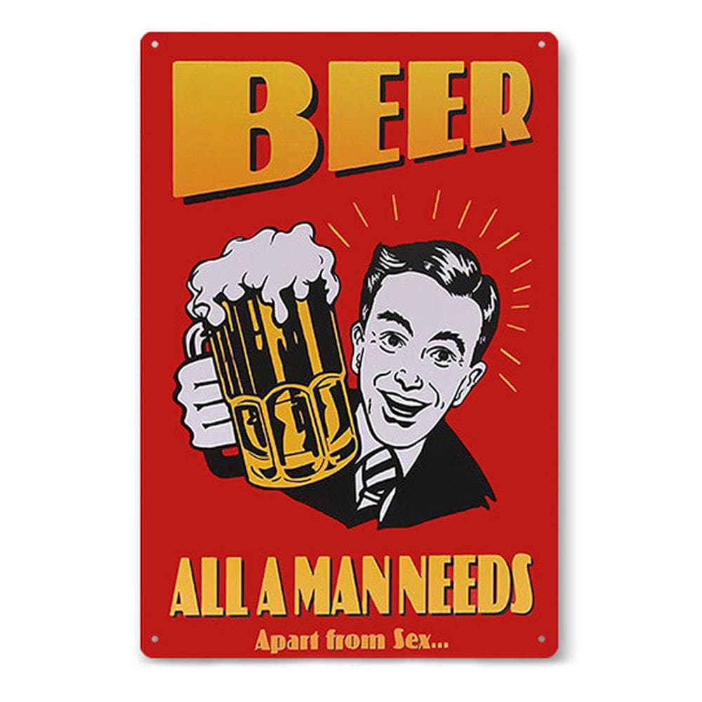 Pôster de pintura em ferro para decoração de parede, cerveja, 20x30cm, impermeável