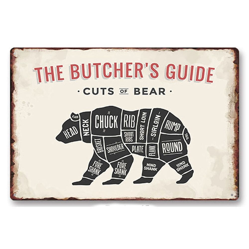 Decoração de parede, pintura em ferro, guia de açougueiro, 20x30cm, impermeável
