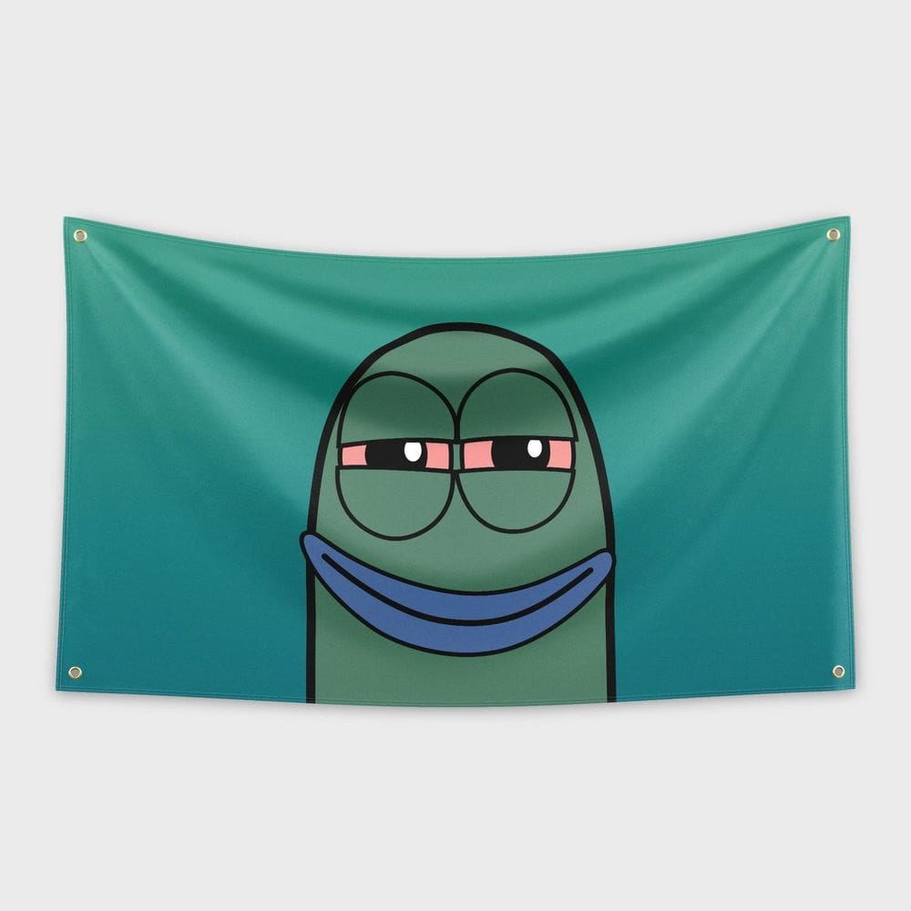 Tapeçaria para pendurar na parede Funny Pepe Meme 100% poliéster 100x150cm