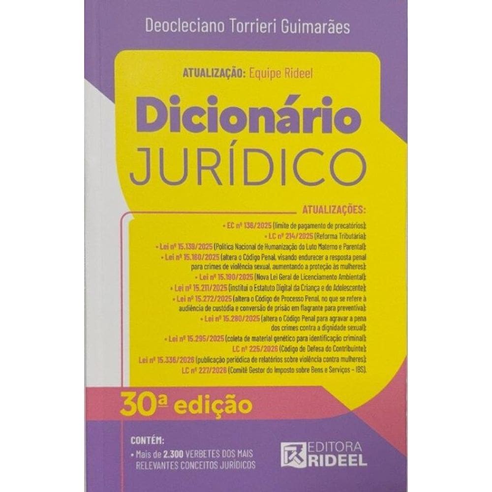 Dicionario Juridico - 30Ed.2026