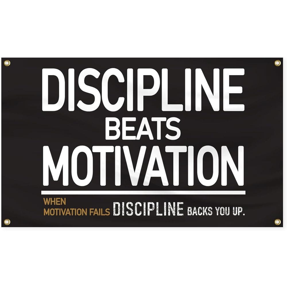 Tapeçaria Discipline supera a motivação 100% poliéster 100x150cm