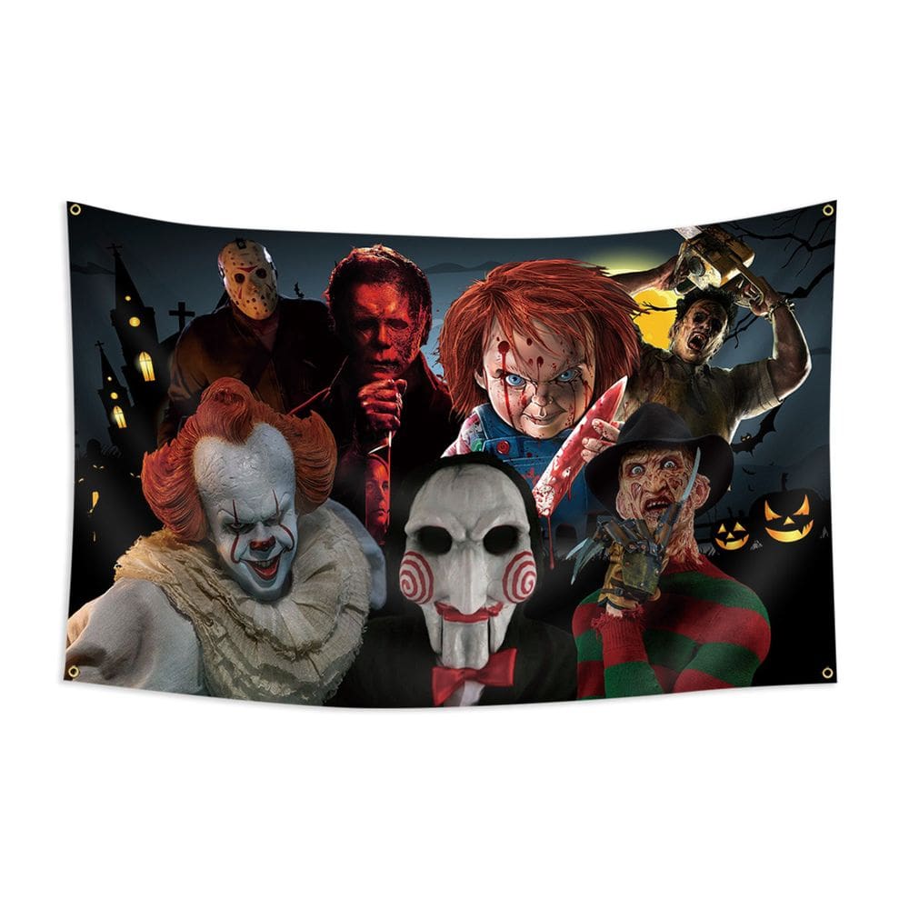 Tapeçaria: ícones de terror, vilões clássicos do cinema 100x150cm