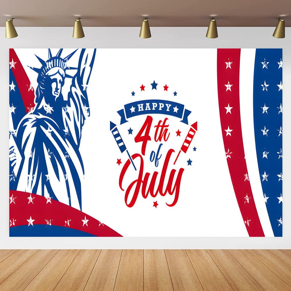 Tapeçaria pendurada na parede com design da Estátua da Liberdade de 4 de julho