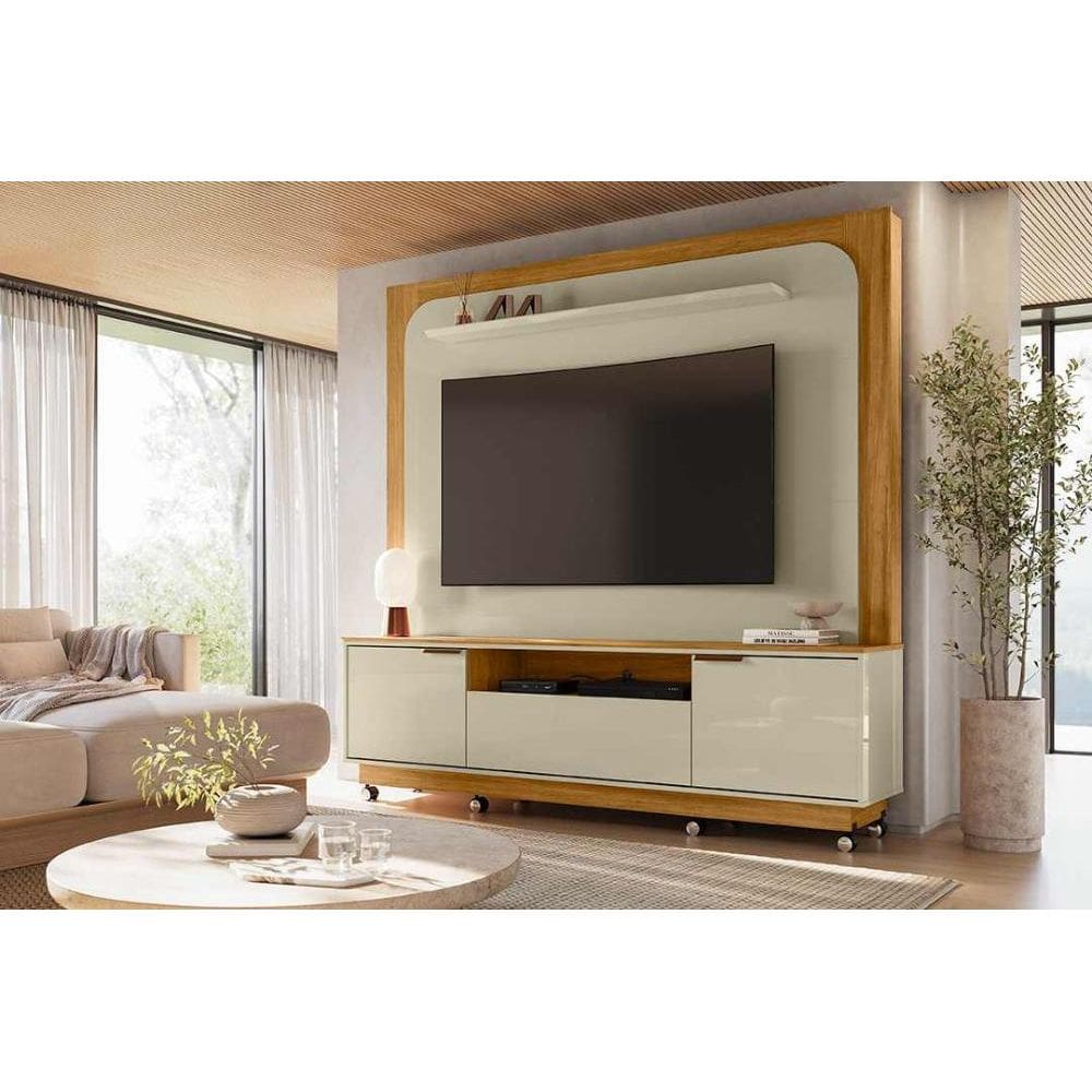 Home Theater Nilo para TV de até 75 polegadas (Com Rodízio) - Cumaru Opala - Madetec