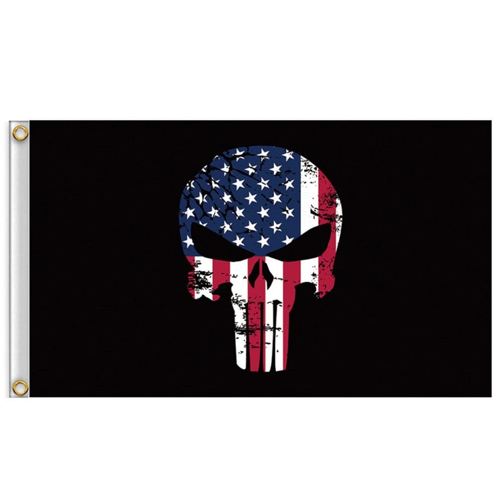 Tapeçaria, bandeira americana, design de caveira, 100x150cm, poliéster